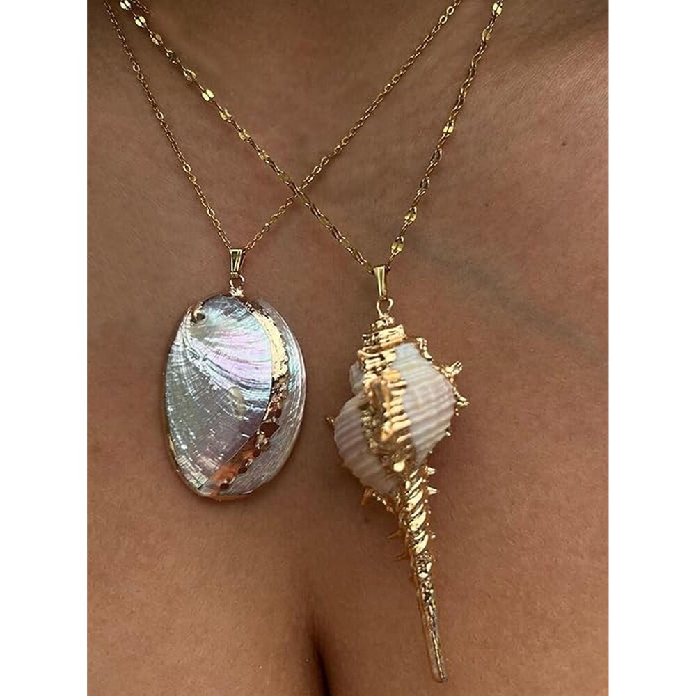 Ocean Jewelry Gift for Women, Seashell Necklace, Two Piece Beach Jewelry Set